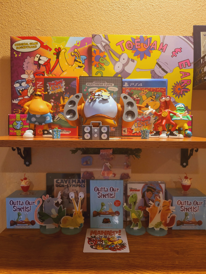 A collection of ToeJam and Earl models made by Johnson's wife