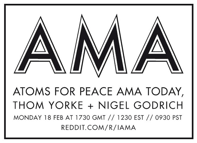 Atoms for Peace’s Thom Yorke and Nigel Godrich Field Questions on Reddit’s “Ask Me Anything” Forum