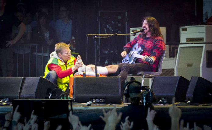 Foo Fighters’ Dave Grohl Breaks Leg Onstage Today in Sweden But Keeps Performing