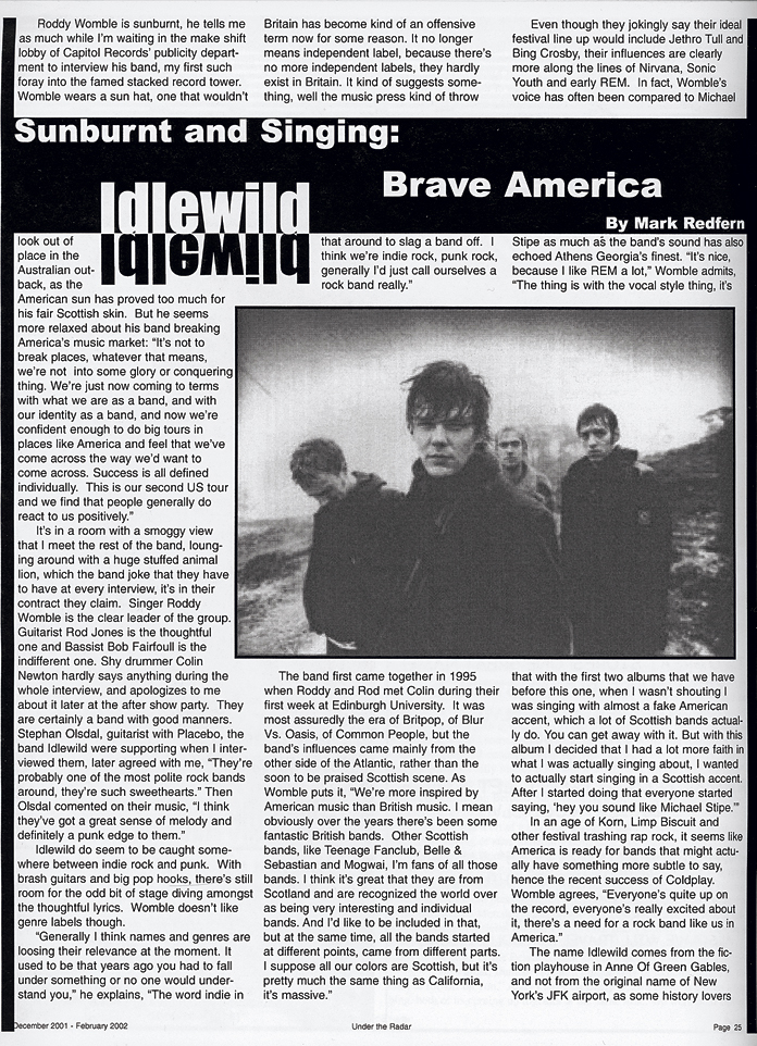 Idlewild feature from Issue #1.