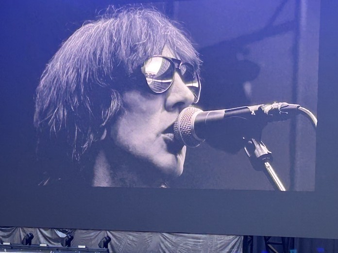 Richard Ashcroft on the video screen at Wembley (photo by Mark Redfern).