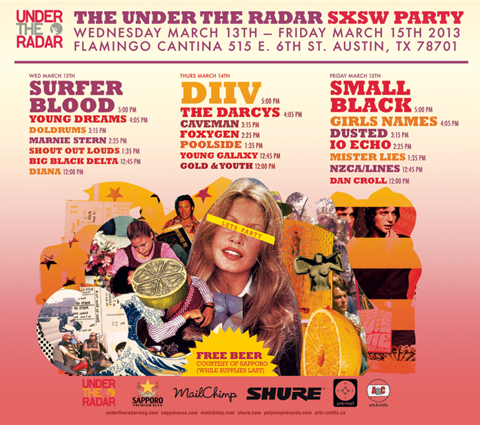 Under the Radar Announces Three SXSW Day Parties Featuring Surfer Blood, DIIV, Small Black, and more