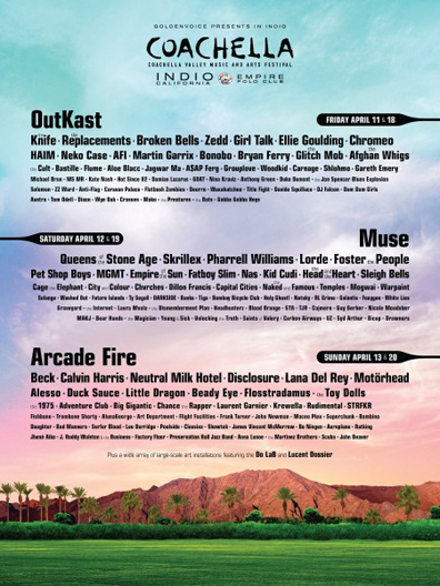 Coachella Announces Its 2014 Lineup, Arcade Fire, Muse, and OutKast to Headline